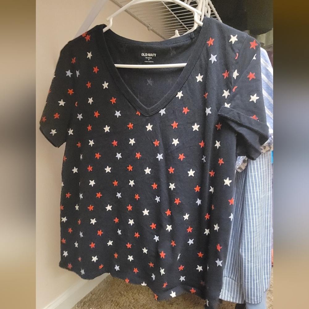 BUNDLE - Old Navy Star Tee - Navy with Red and White